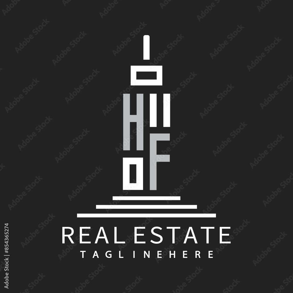 Obraz premium initial monogram logo for real estate with building shape creative design