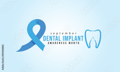 Dental implant awareness month. background, banner, card, poster, template. Vector illustration.