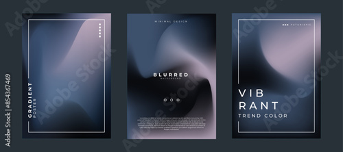 Mesh gradient minimalist background. Colorful blurred color poster set