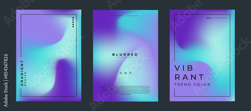 Gradient blur trendy background. Colorful mesh poster collection © Petruk