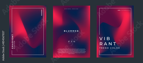 Gradient blur trendy background. Colorful mesh poster collection