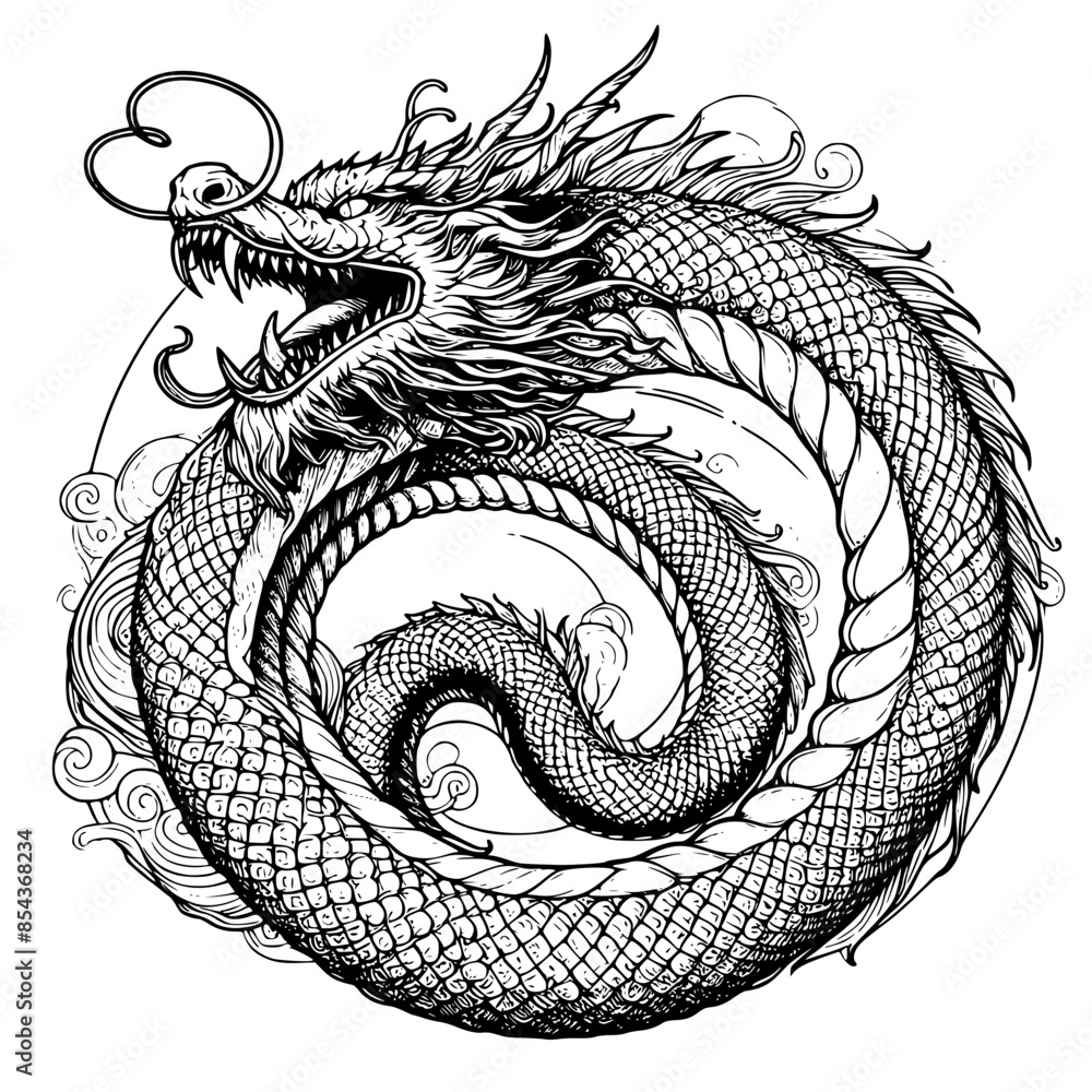 Fototapeta premium dragon tattoo design