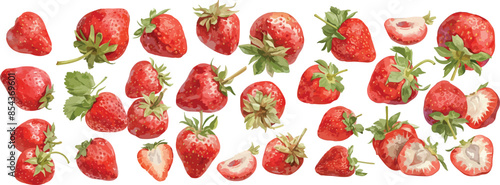 strawberry watercolor clipart	