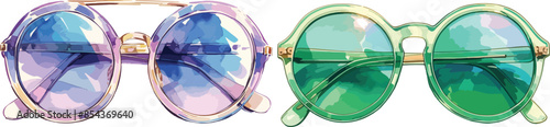 sun glasses watercolor clipart	