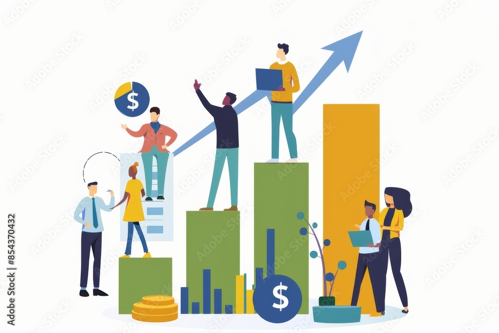 Conceptual Business Flat Illustration created with Generative AI Conceptual Business Flat Illustration created with Generative AI