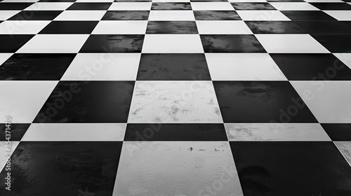 abstract black and white tile background.