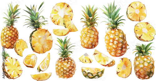 pineapple watercolor clipart	