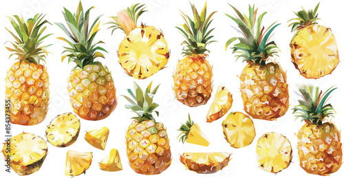 pineapple watercolor clipart	