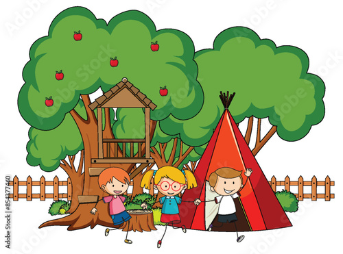 Kids enjoying outdoor playtime in nature
