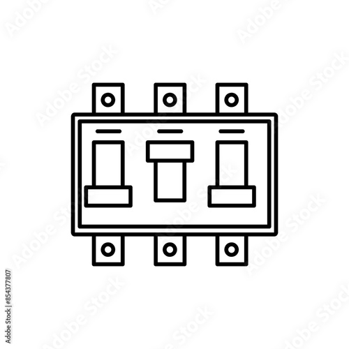 Circuit breaker switch line icon, vector flat trendy style illustration for web and app on white background..eps
