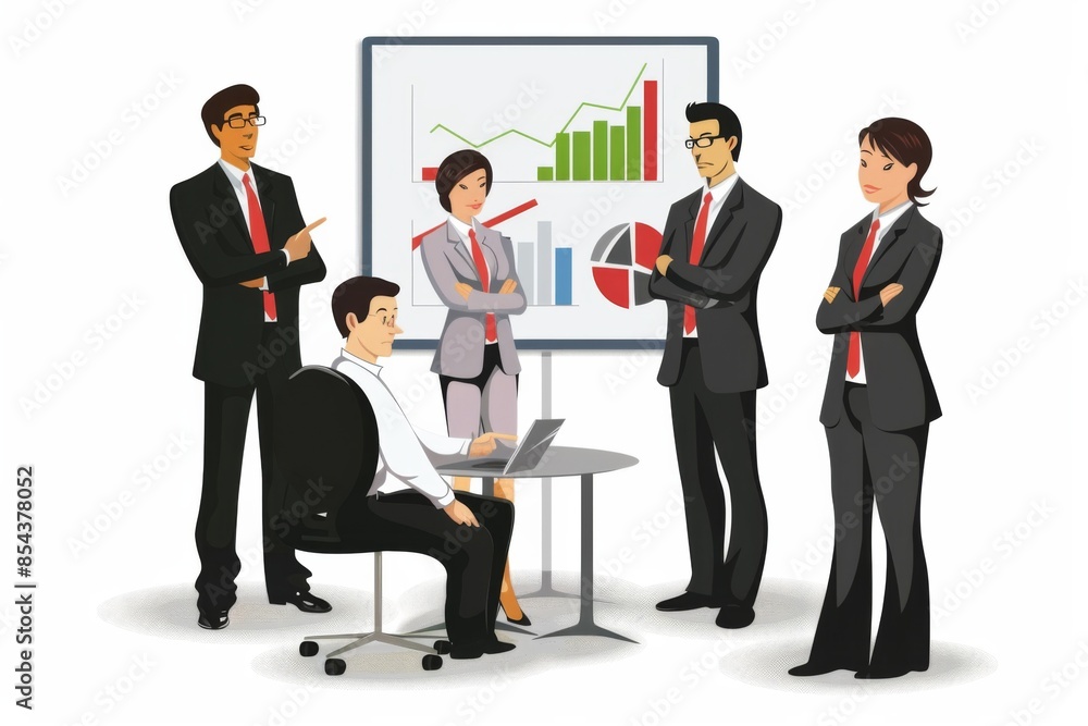 Conceptual Business Flat Illustration created with Generative AI Conceptual Business Flat Illustration created with Generative AI