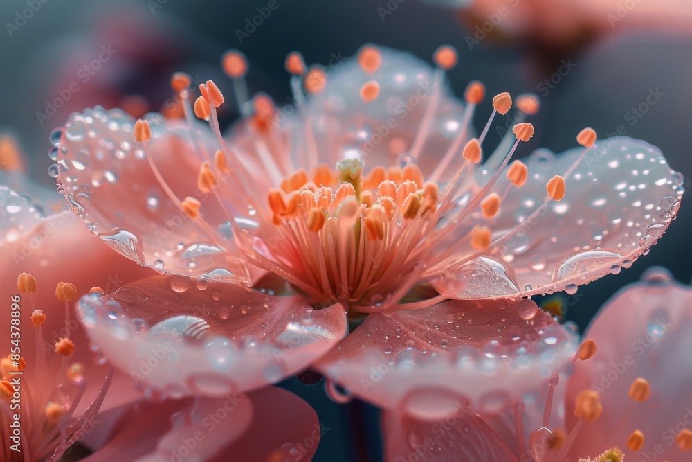 Pink Flower with Dew Drops Pink Flower with Dew Drops