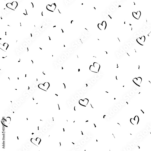 Pieces of substance or coarse dust along with hearts.