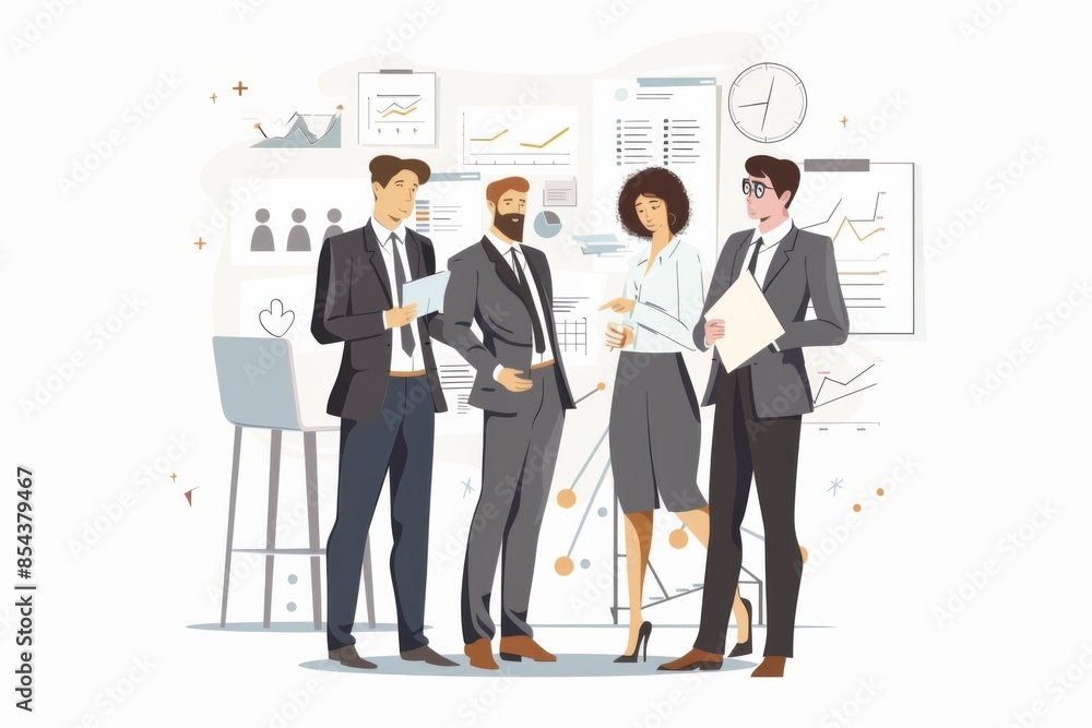 Conceptual Business Flat Illustration created with Generative AI Conceptual Business Flat Illustration created with Generative AI