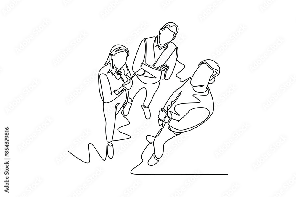 Meet Up Concept. Single line draw design vector graphic illustration. Meet Up Concept. Single line draw design vector graphic illustration.