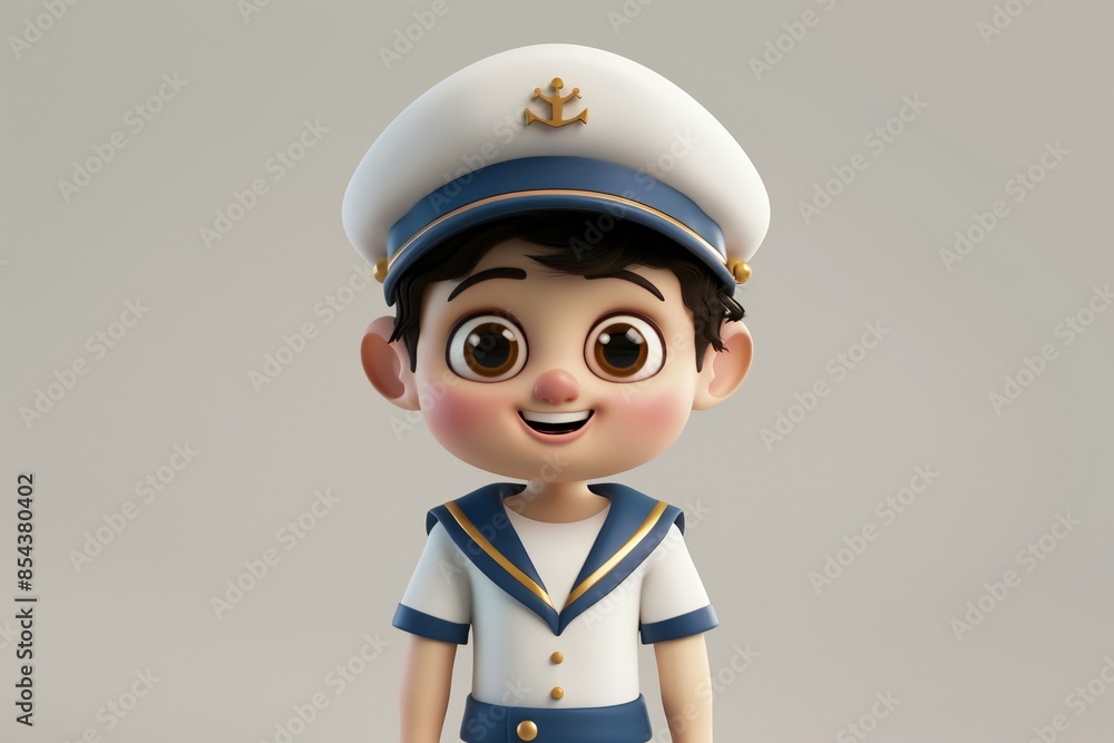 childish boy sailor cute character style 3D rendering, generated by ai childish boy sailor cute character style 3D rendering, generated by ai