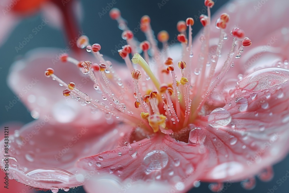 Pink Flower with Dew Drops Pink Flower with Dew Drops