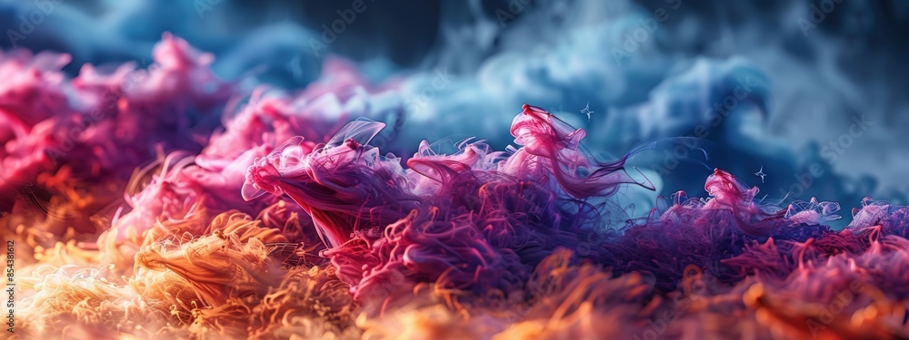 Fototapeta premium Abstract background with swirling, fluid lines and a vibrant color palette. Evokes a sense of dynamism and depth.