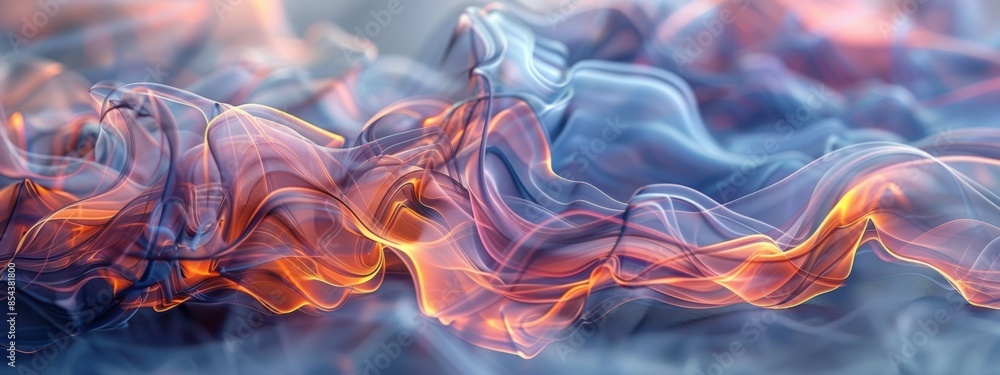 Obraz premium Abstract background with swirling, fluid lines and a vibrant color palette. Evokes a sense of dynamism and depth.