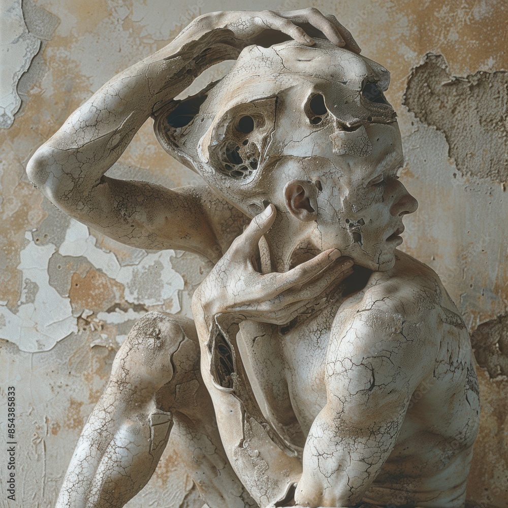 uncannily beautiful and grotesque middle-age male form distorted into four dimensional bodies, renaissance stylisation. uncannily beautiful and grotesque middle-age male form distorted into four dimensional bodies, renaissance stylisation.