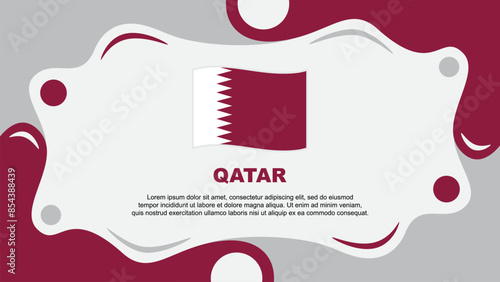 Qatar Flag Abstract Background Flat Design Template. Qatar Independence Day Banner Wallpaper Vector Illustration. Qatar Template