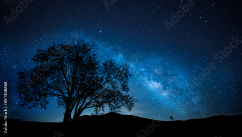 4k beautiful night sky background for computer, relaxing universe landscape and stars for desktop wallpaper, galaxy background 3d illustration