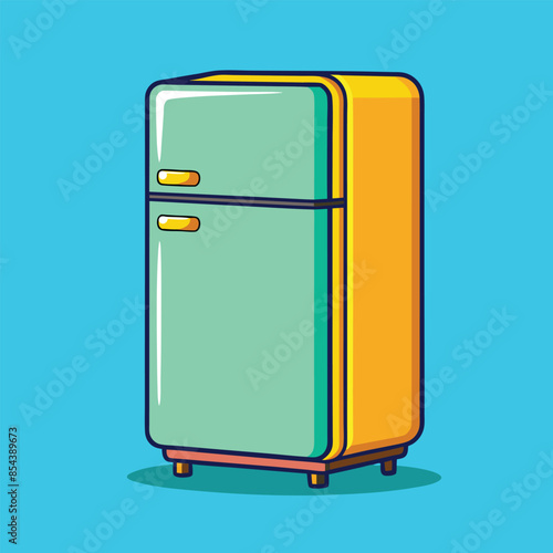 retro fridge with a refrigerator