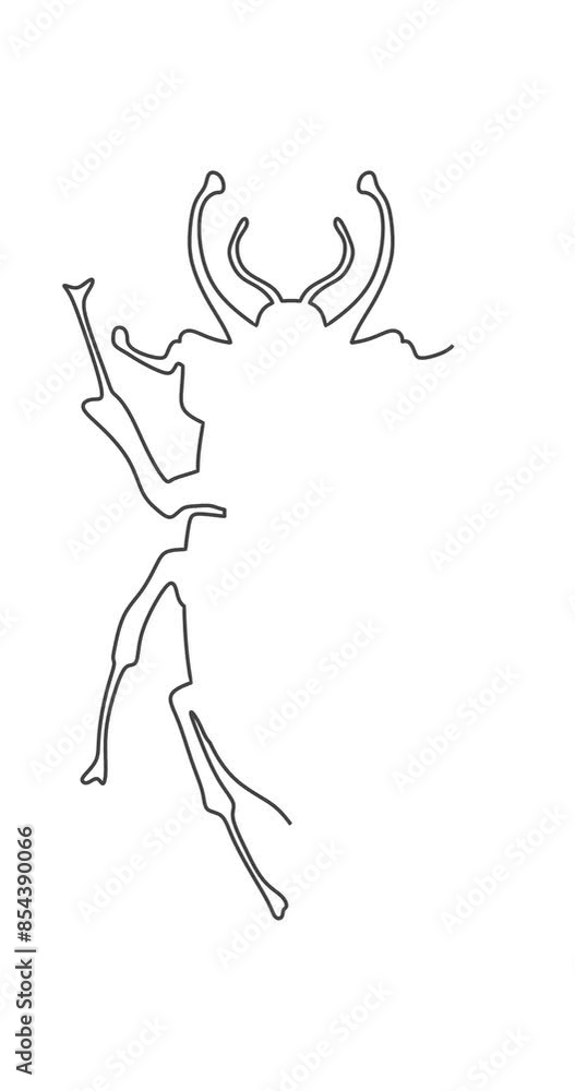 Animation of abstract bug. Beetle outline icon. Thin line style Animation of abstract bug. Beetle outline icon. Thin line style