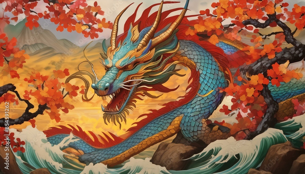 Obraz premium Dragón oriental
