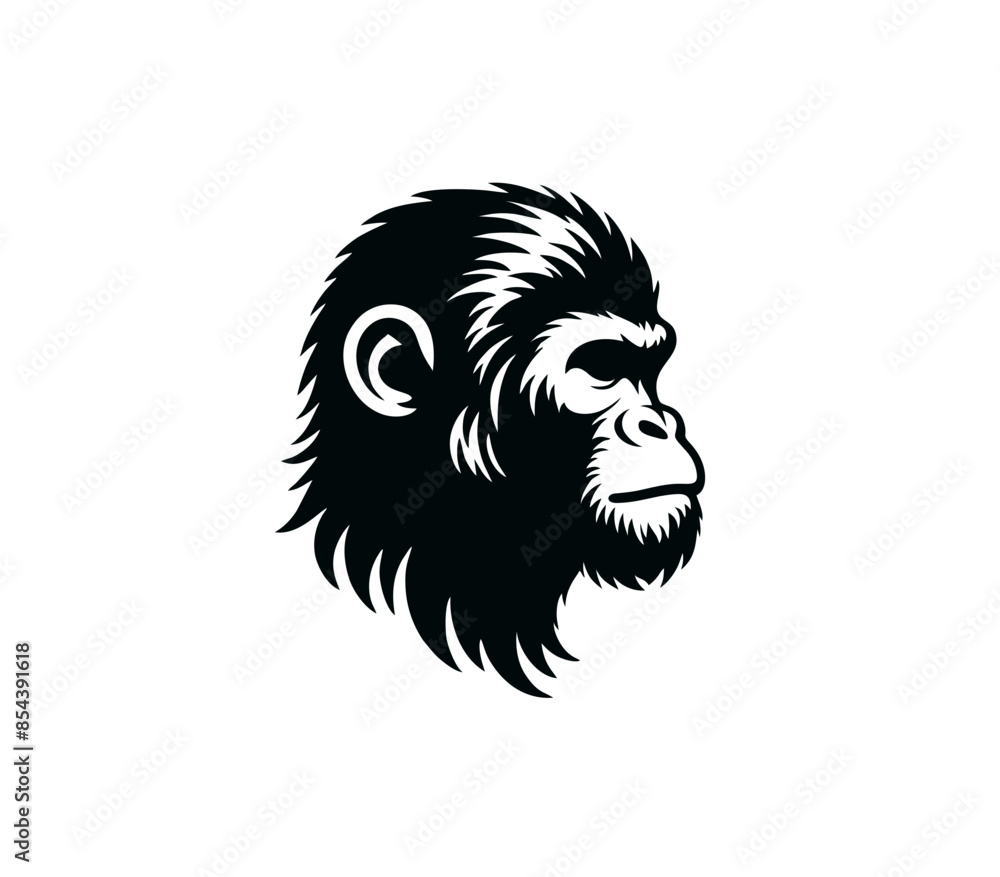 Obraz premium Logo of monkey icon isolated vector silhouette design