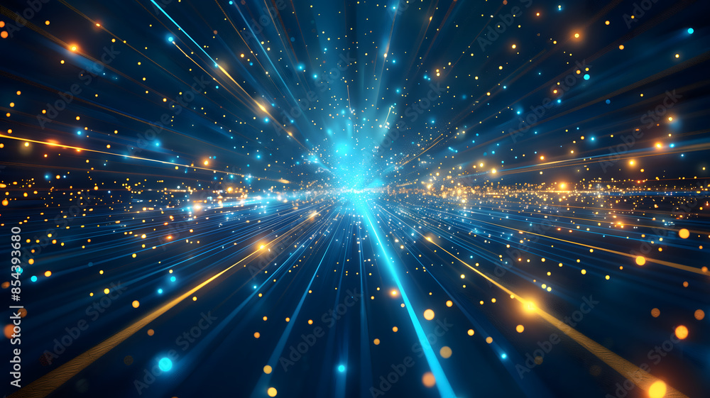 Geometric glowing lines particle technology background Geometric glowing lines particle technology background