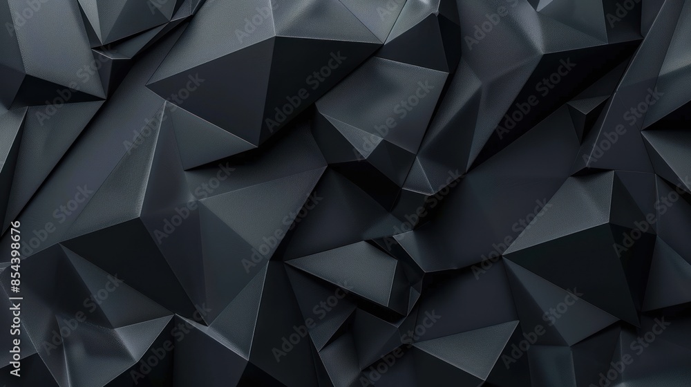 Fototapeta premium Black or dark grey 3d geometric shape texture design background.AI generated image