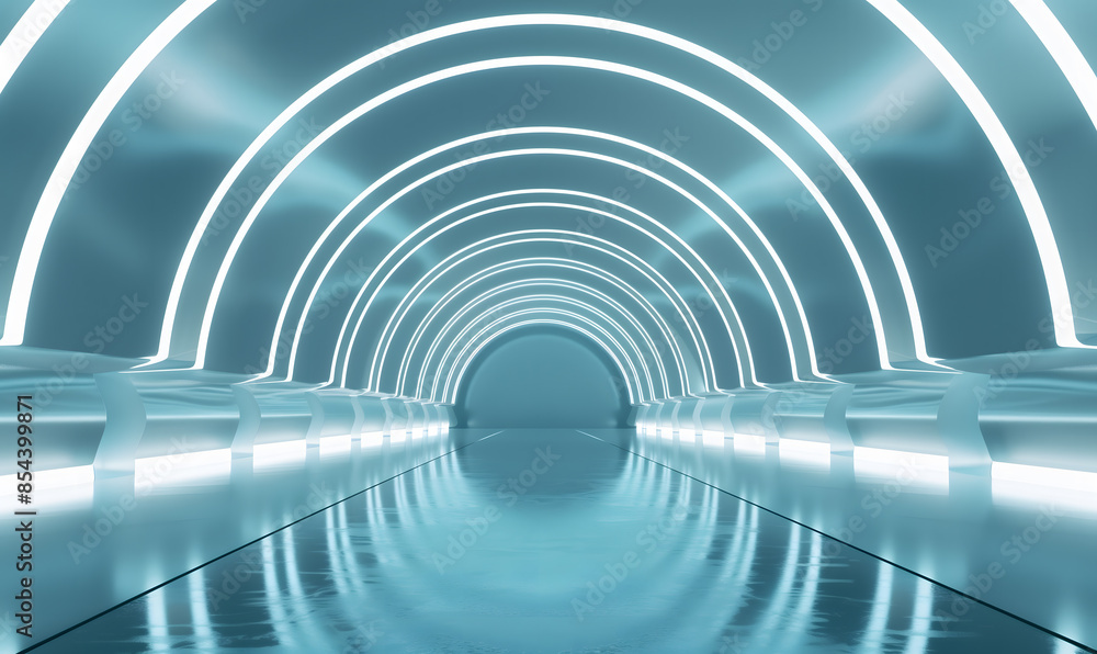 Naklejka premium Geometric glowing lines light background