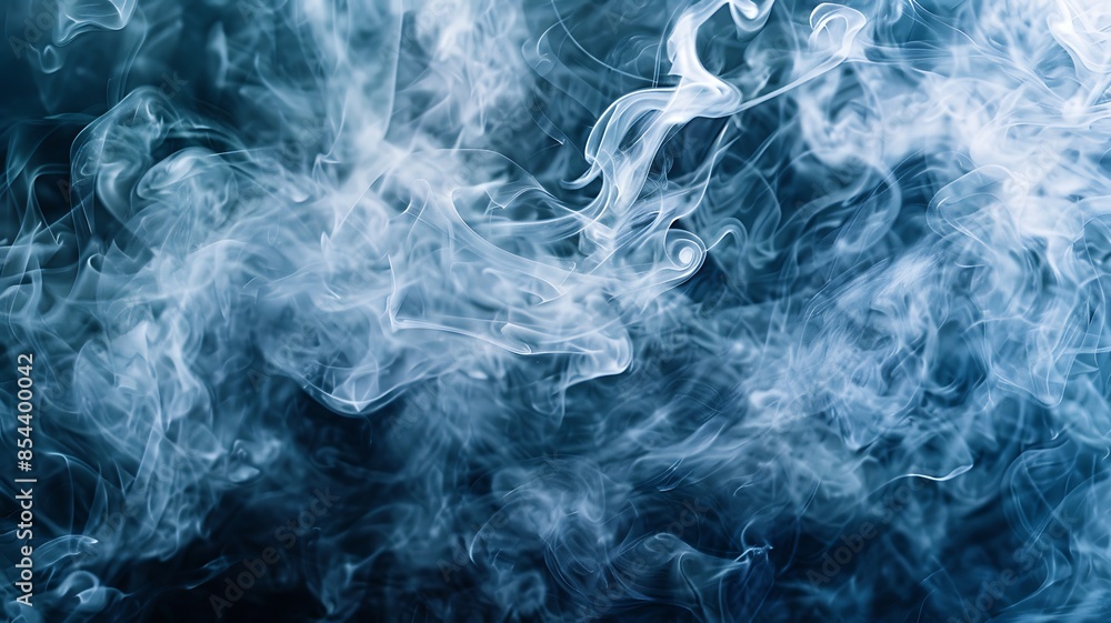 Obraz premium thick and billowing white smoke envelops a black background, evoking a mysterious and intriguing atmosphere