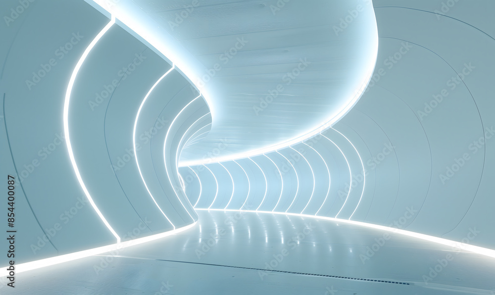 Naklejka premium Geometric glowing lines light background