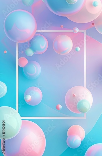 pastel background with soft gradients and a white square frame
