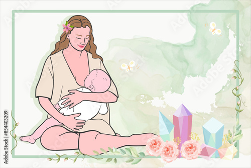 Hand drawn breastmilk vector illustration.