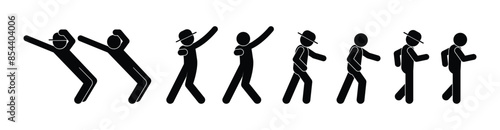 icon set, dancing people, disco dancer
