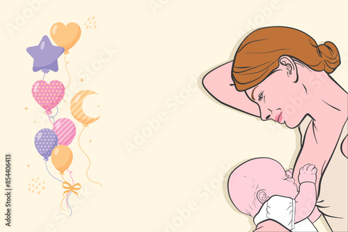 Hand drawn breastmilk vector illustration.