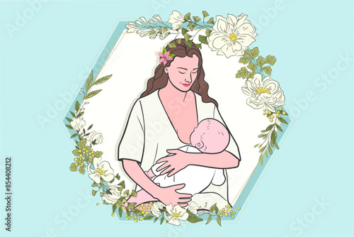 Hand drawn breastmilk vector illustration.