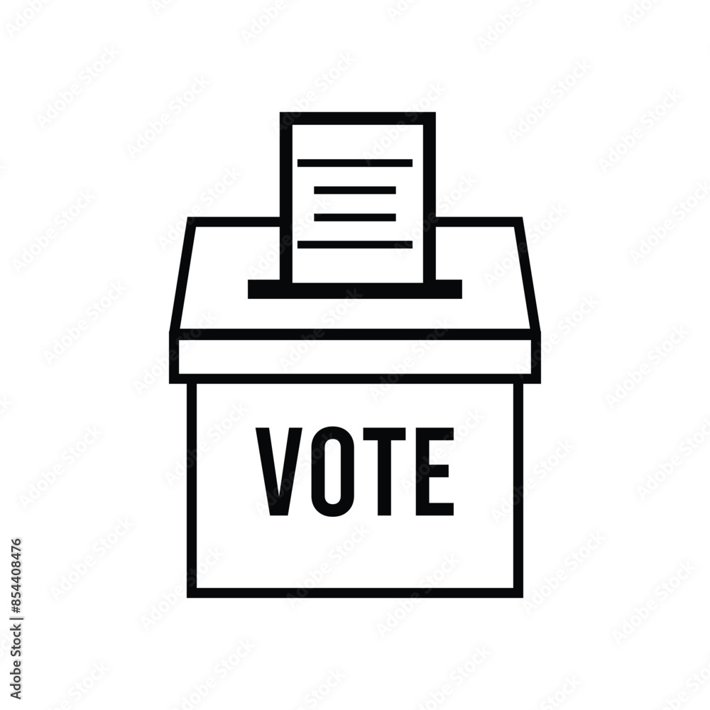 Ballot Box icon design with white background stock illustration. Ballot Box icon design with white background stock illustration.