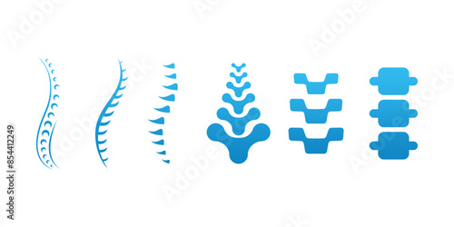 Physiotherapy spine bone abstract icon logo vector design illustration
