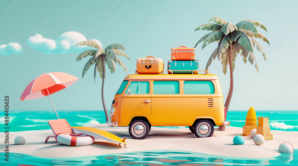 Obraz premium Vintage Summer Beach Vacation