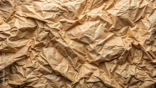Soft brown crumpled winkle detail background paper texture photo