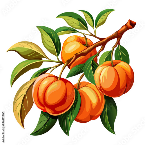 illustration of peaches on a branch