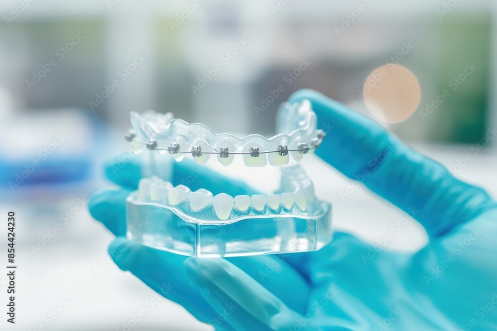 Orthodontist adjusting braces selective focus, braces adjustment , orthodontic office Orthodontist adjusting braces selective focus, braces adjustment , orthodontic office