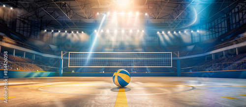 beige court volleyball modern indoor stadium