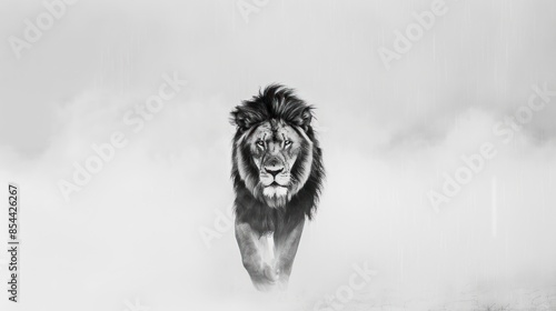 lion, black and white photo, black and white lion portrait