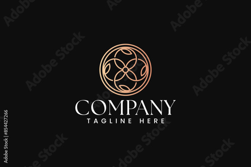 letter X O with leaves abstract outline ornament logo design for fashion boutique and jewelery
