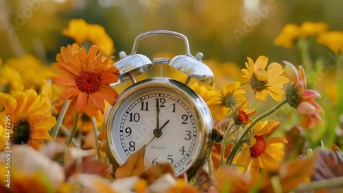 Silver alarm clock with hands on numbers 3 and 9